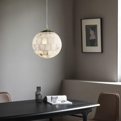 Amo Alabaster Globe Pendant Light