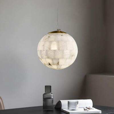 Amo Alabaster Globe Pendant Light
