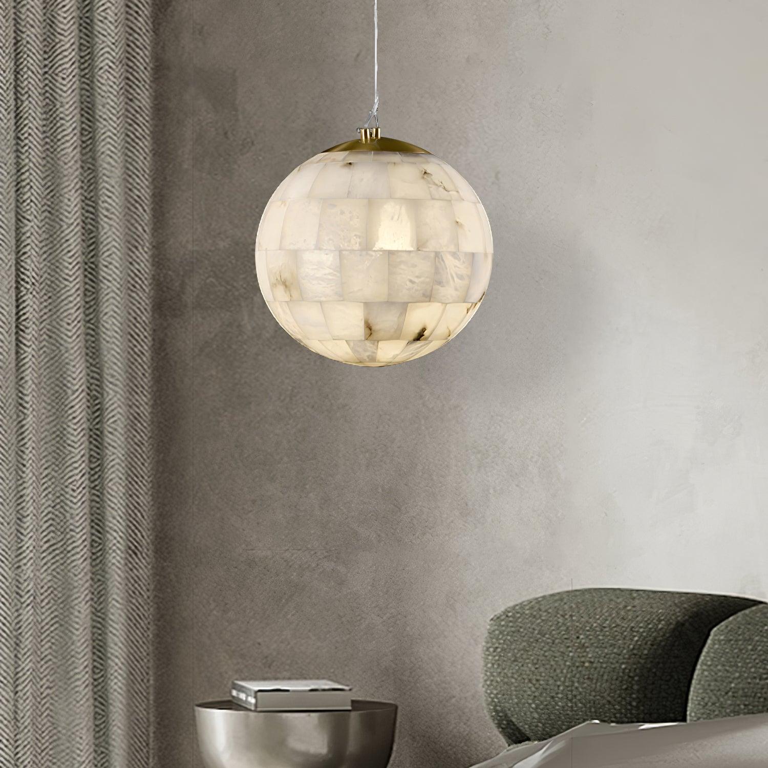 Amo Alabaster Globe Pendant Light