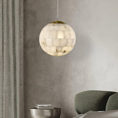 Amo Alabaster Globe Pendant Light