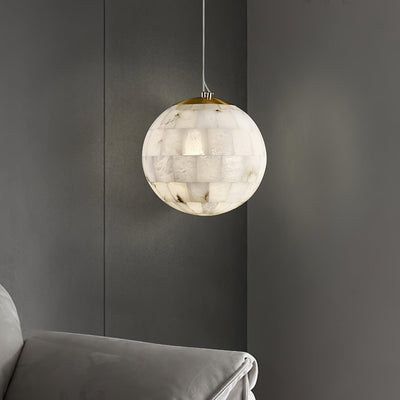 Amo Alabaster Globe Pendant Light