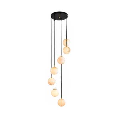 Belen Balls Modern Cluster Alabaster  Chandelier