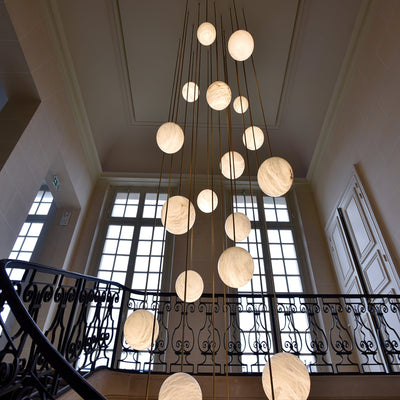 Gloruvye Balls Modern Cluster Alabaster  Chandelier
