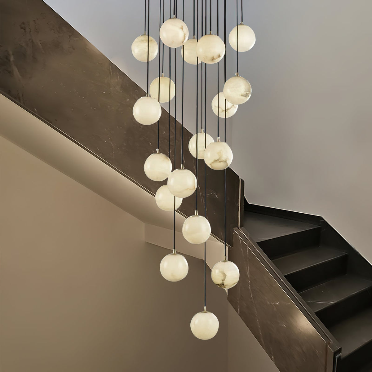 Gloruvye Balls Modern Cluster Alabaster  Chandelier