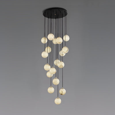 Belen Balls Modern Cluster Alabaster  Chandelier