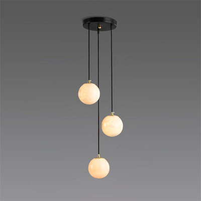 Belen Balls Modern Cluster Alabaster  Chandelier