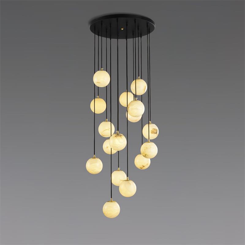 Gloruvye Balls Modern Cluster Alabaster  Chandelier