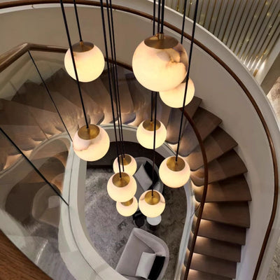 Gloruvye Balls Modern Cluster Alabaster  Chandelier