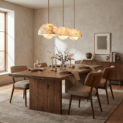 Alabaster Bud Dome Brass Pendant Light