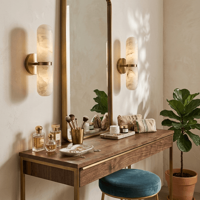 Ismerie Alabaster Capsule Wall Sconce