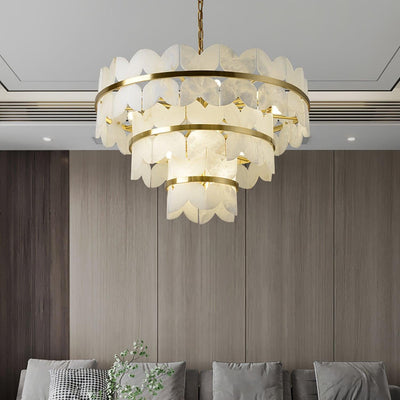 Seraphina Vintage Alabaster Chandelier Light