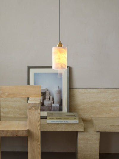 Nivanian Alabaster Cylinder Cluster Chandelier