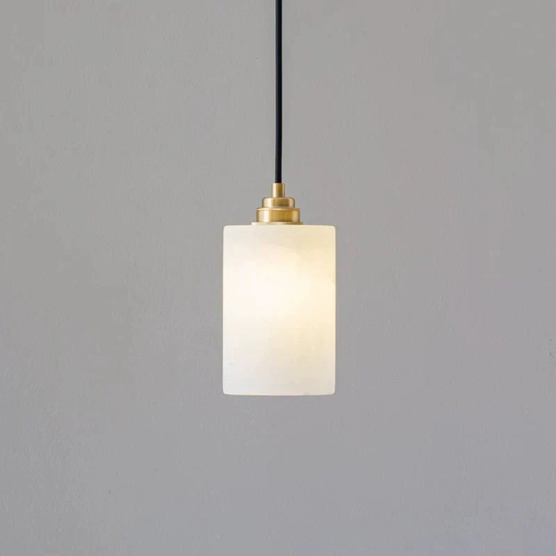 Nivanian Alabaster Cylinder Cluster Chandelier