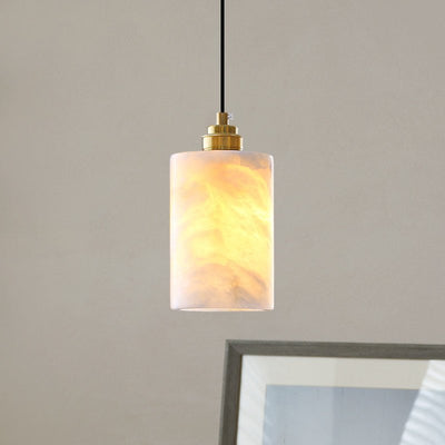 Nivanian Alabaster Cylinder Cluster Chandelier