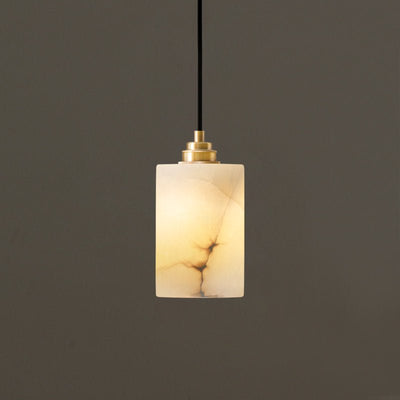 Nivanian Alabaster Cylinder Cluster Chandelier