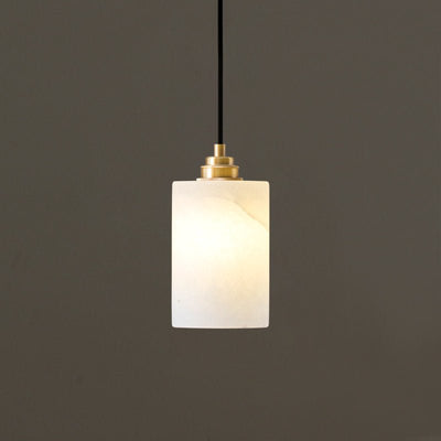 Nivanian Alabaster Cylinder Cluster Chandelier