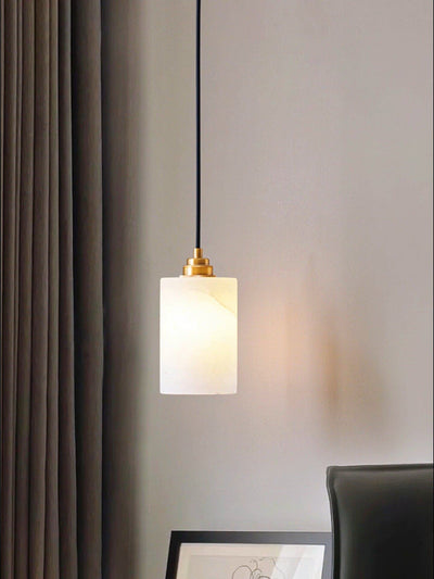 Nivanian Alabaster Cylinder Cluster Chandelier
