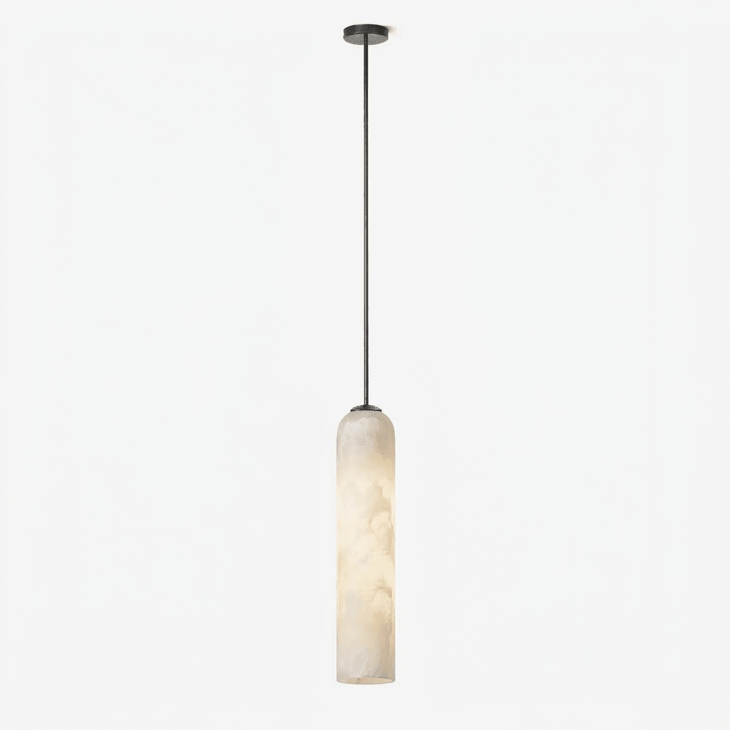 Alabaster Cylinder Pendant Light
