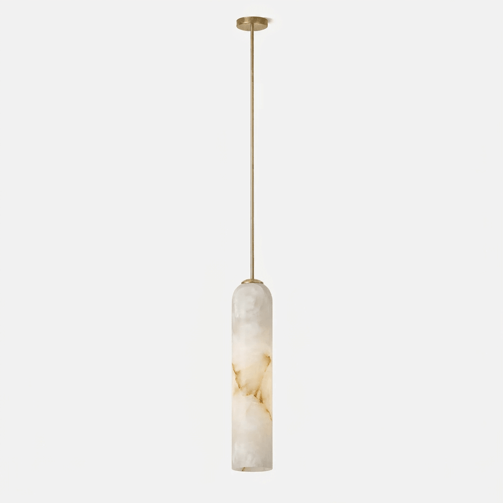 Alabaster Cylinder Pendant Light