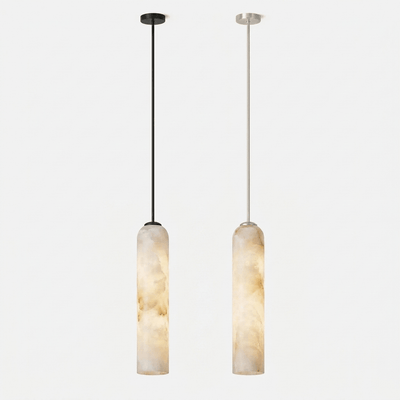 Alabaster Cylinder Pendant Light