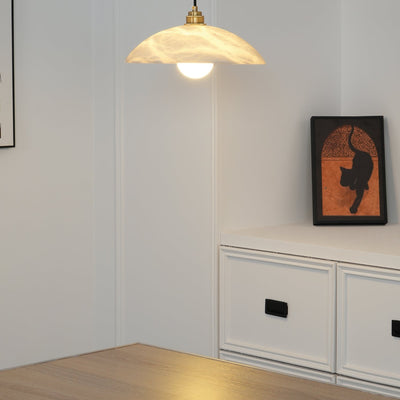 Nerea Minimalist Alabaster Pendant Light - Neutral Decor