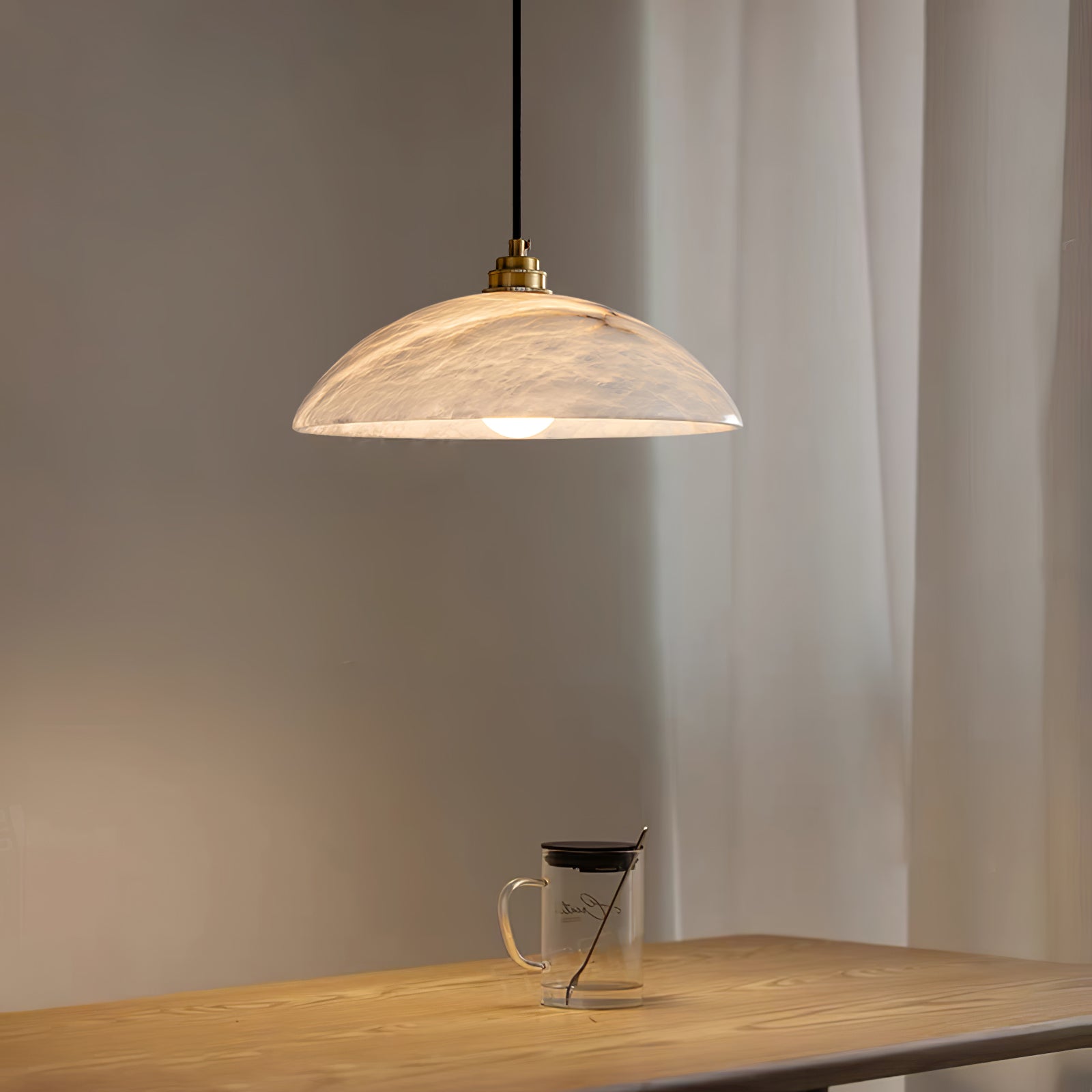 Warenol Minimalist Alabaster Pendant Light