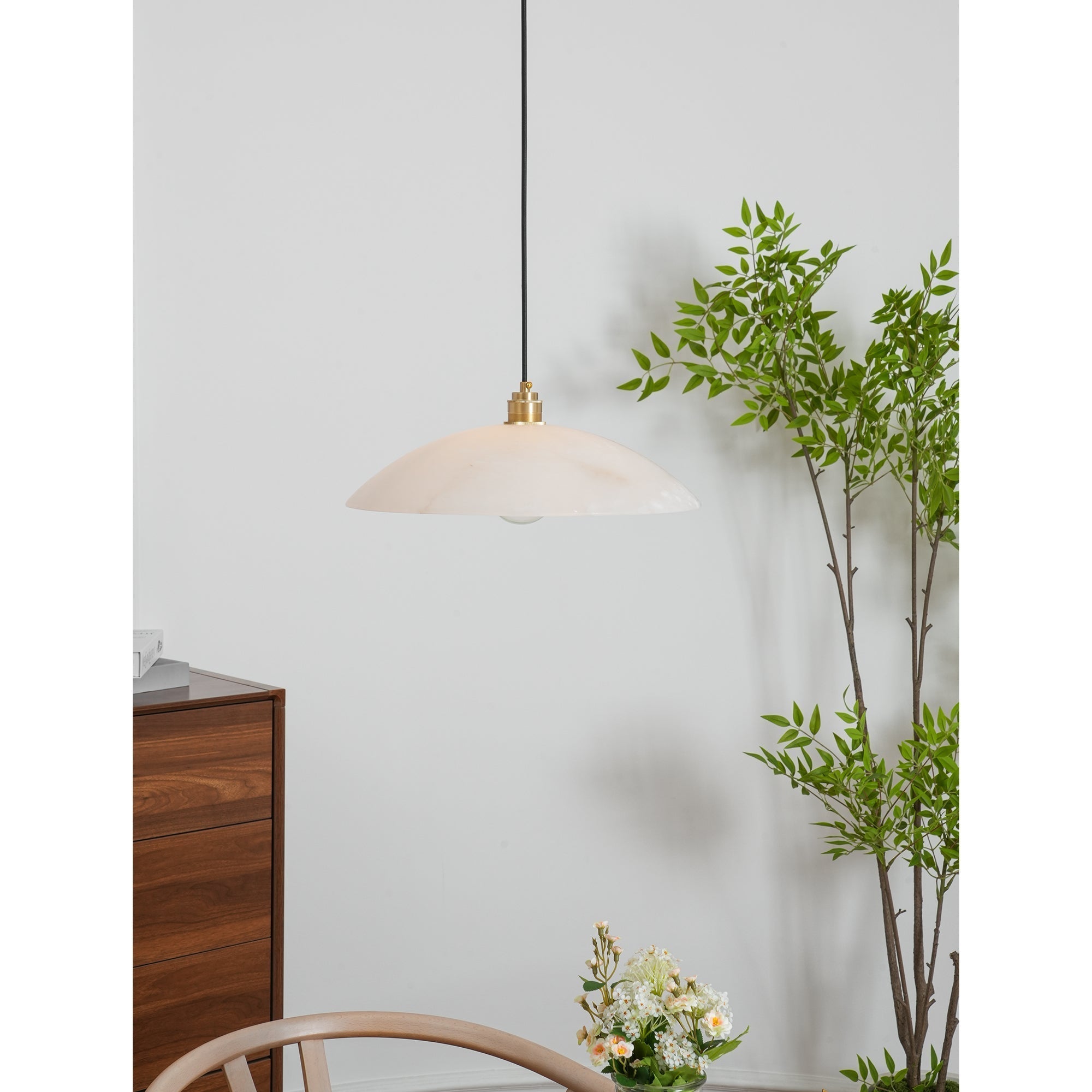 Warenol Minimalist Alabaster Pendant Light