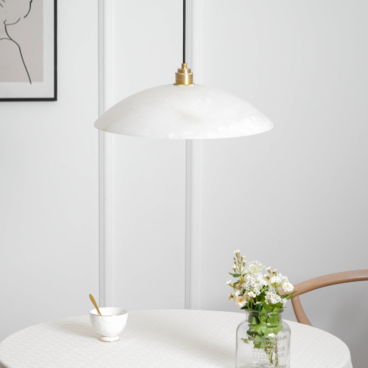 Ljomuvyd Individual Creativity Dome Alabaster Pendant Light