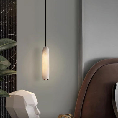 Orven Flute Modern Minimalist Alabaster Pendant Light