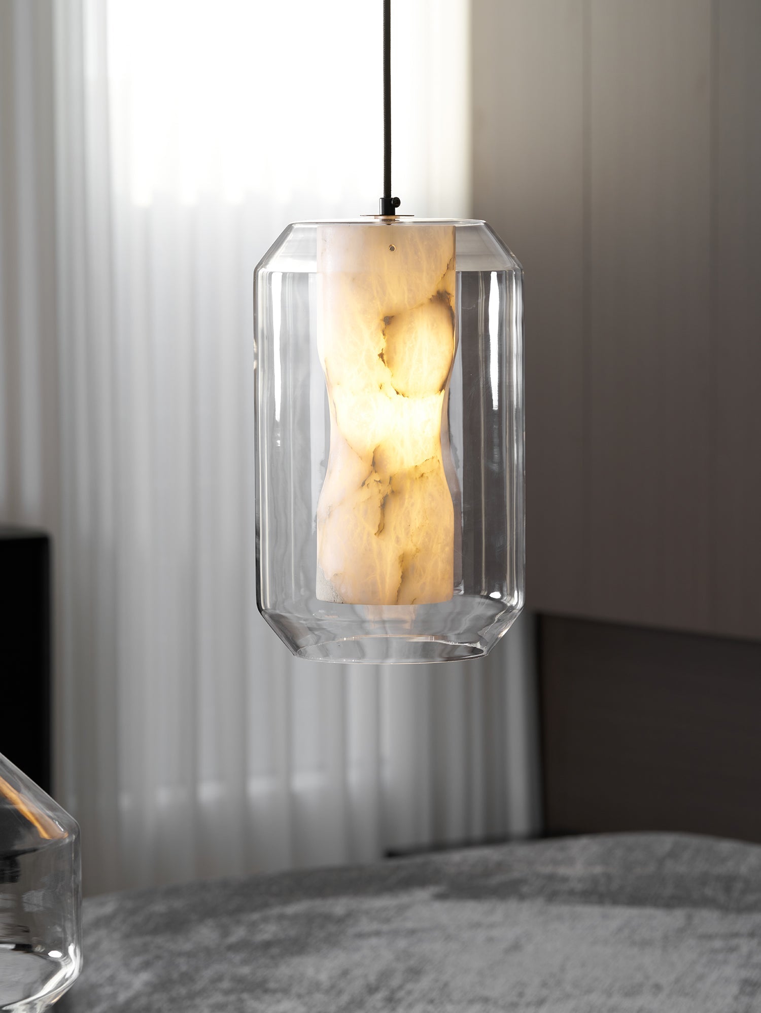 Edenborne Alabaster Glass Cylinder Pendant Light