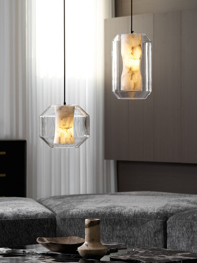 Edenborne Alabaster Glass Cylinder Pendant Light