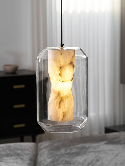 Edenborne Alabaster Glass Cylinder Pendant Light