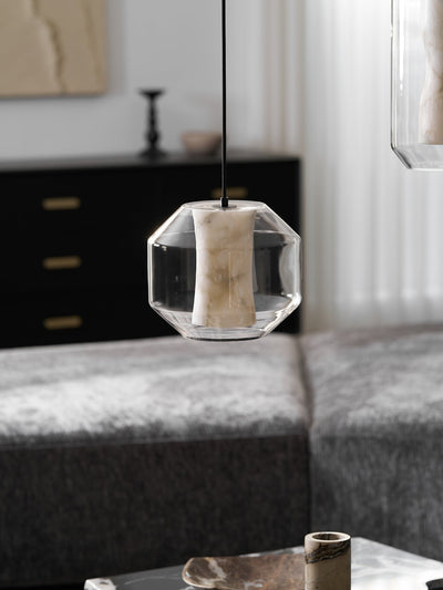 Edenborne Alabaster Glass Cylinder Pendant Light