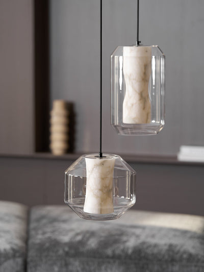 Edenborne Alabaster Glass Cylinder Pendant Light