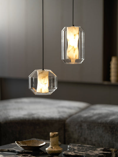 Edenborne Alabaster Glass Cylinder Pendant Light