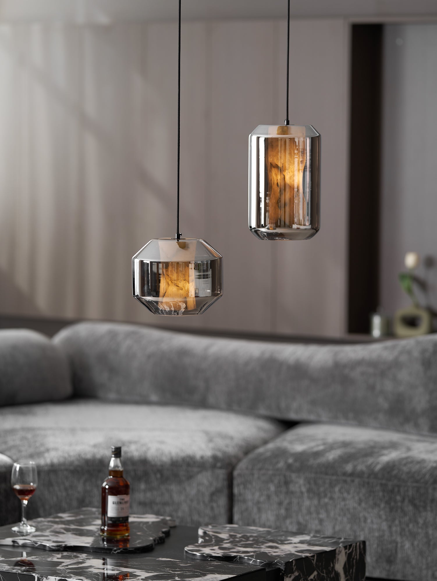Edenborne Alabaster Glass Cylinder Pendant Light