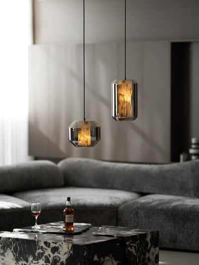 Edenborne Alabaster Glass Cylinder Pendant Light