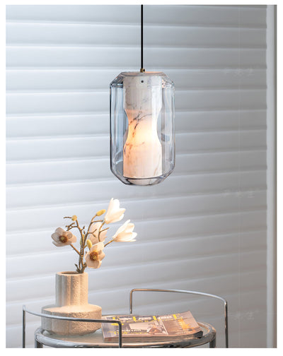 Edenborne Alabaster Glass Cylinder Pendant Light