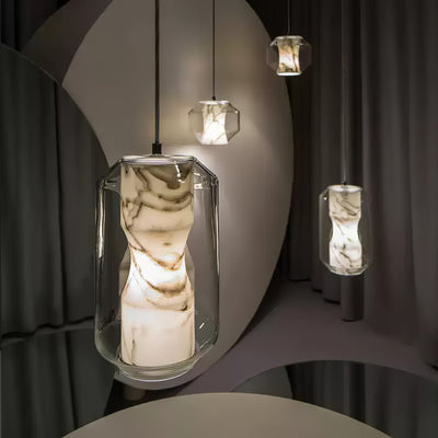 Edenborne Alabaster Glass Cylinder Pendant Light