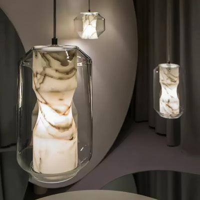 Edenborne Alabaster Glass Cylinder Pendant Light