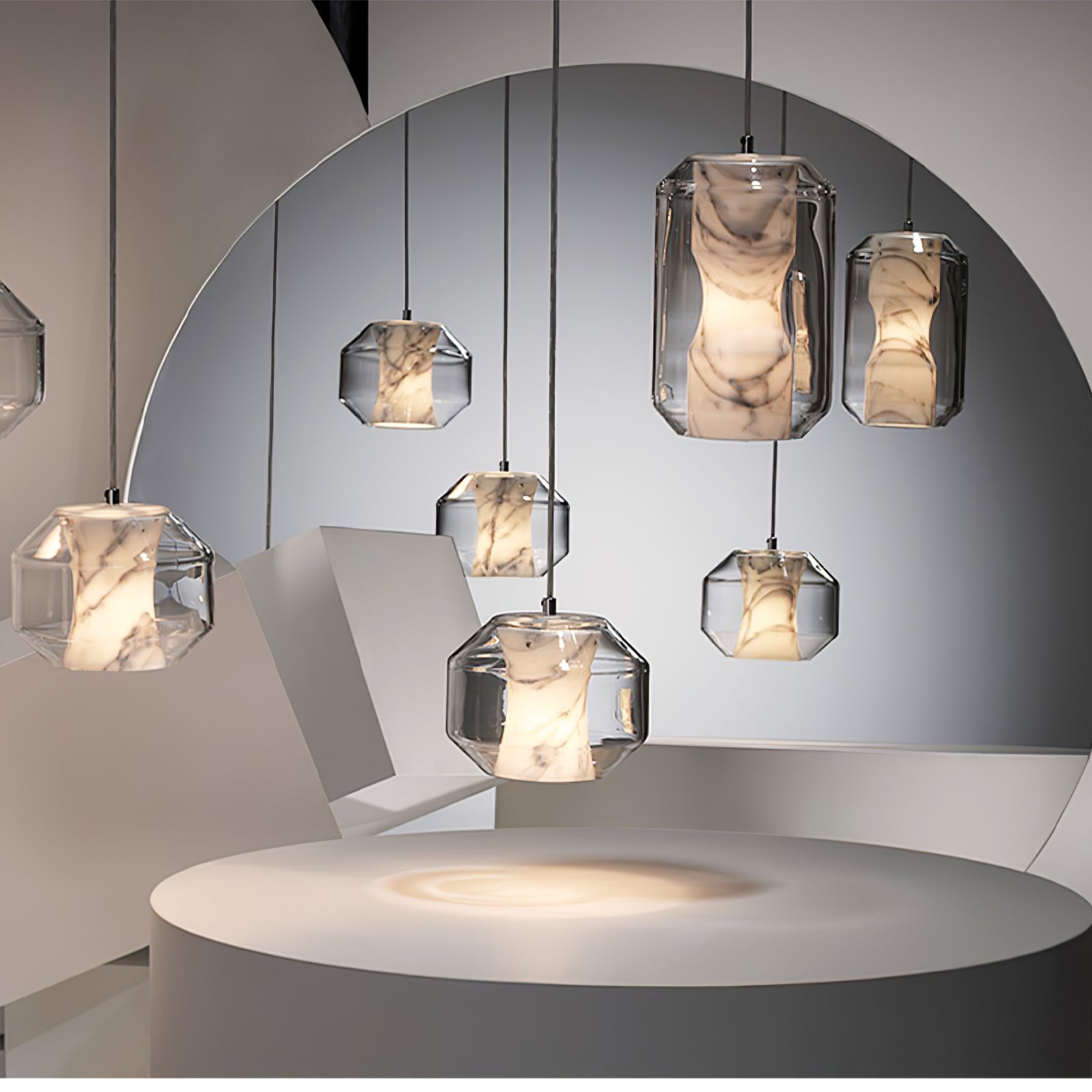 Edenborne Alabaster Glass Cylinder Pendant Light