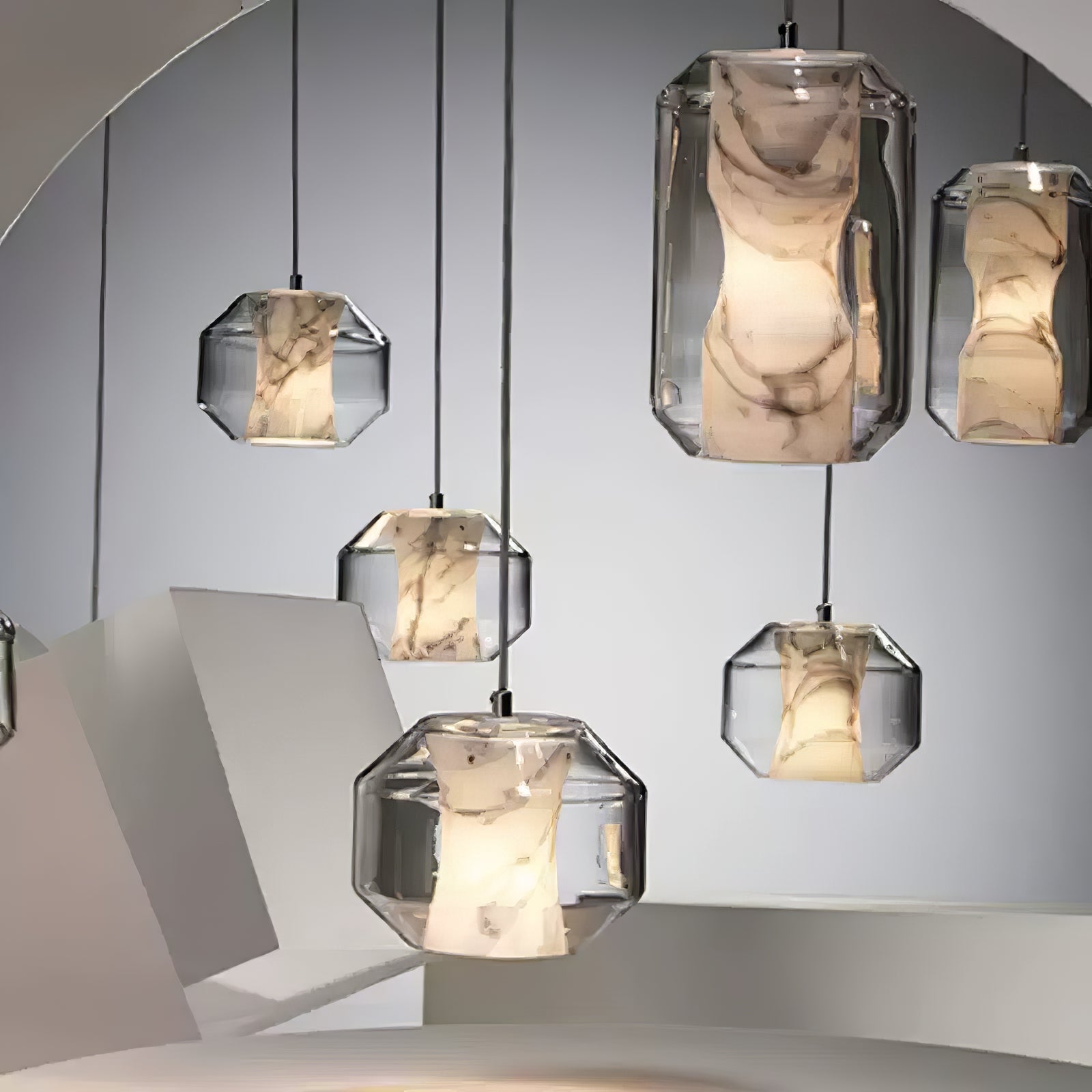 Edenborne Alabaster Glass Cylinder Pendant Light