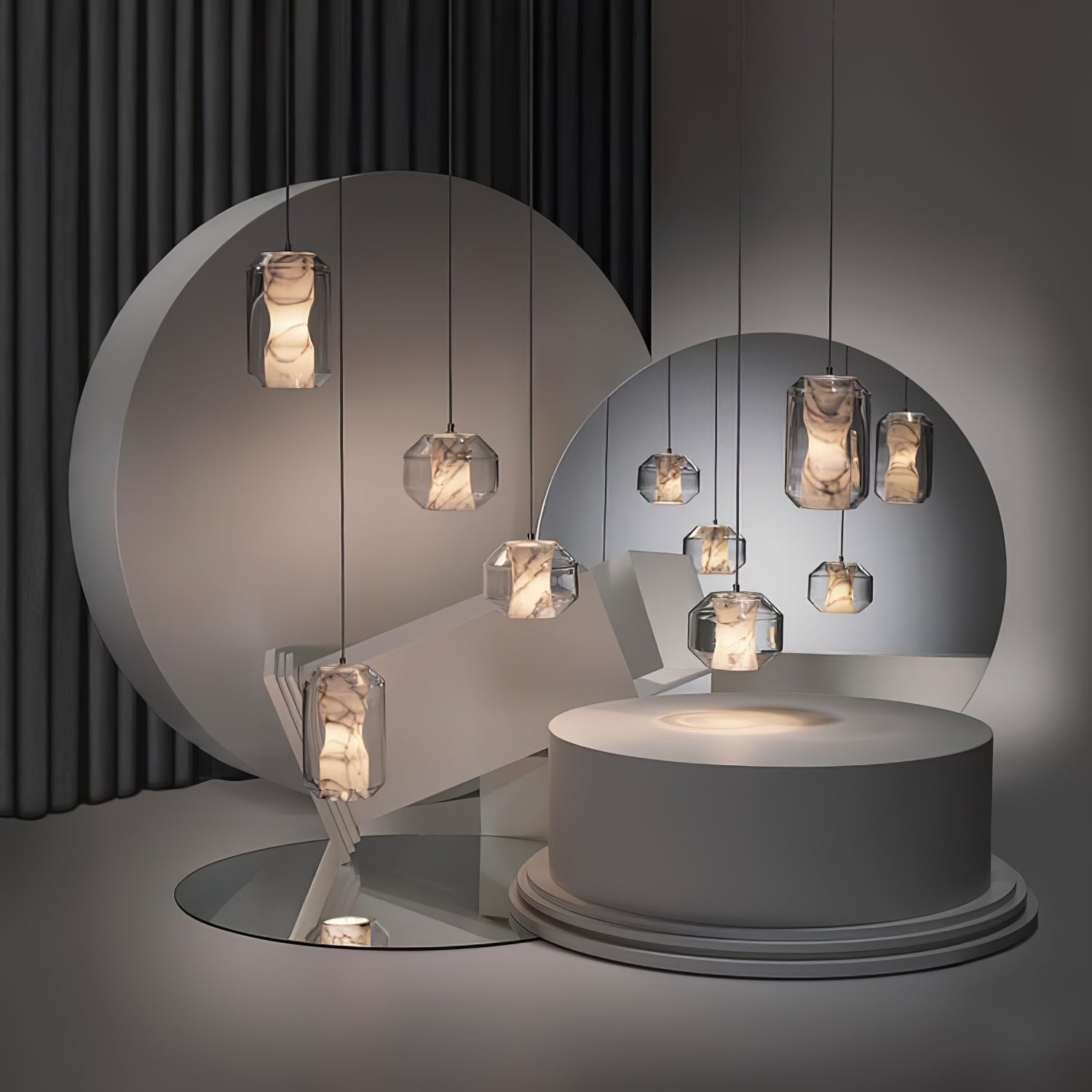 Edenborne Alabaster Glass Cylinder Pendant Light