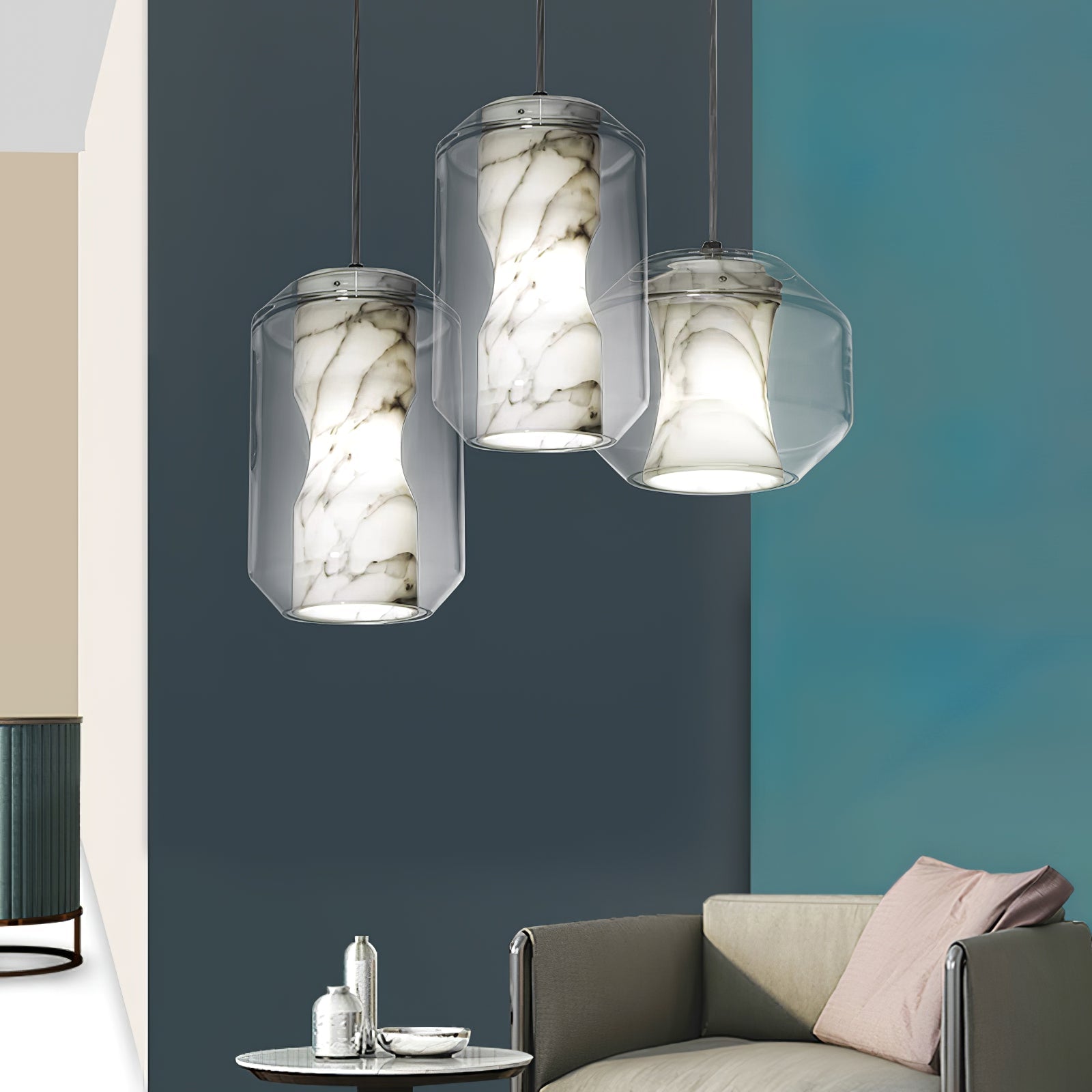 Edenborne Alabaster Glass Cylinder Pendant Light