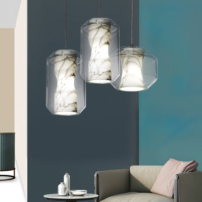 Edenborne Alabaster Glass Cylinder Pendant Light