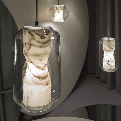Edenborne Alabaster Glass Cylinder Pendant Light