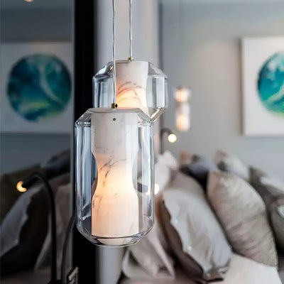 Edenborne Alabaster Glass Cylinder Pendant Light