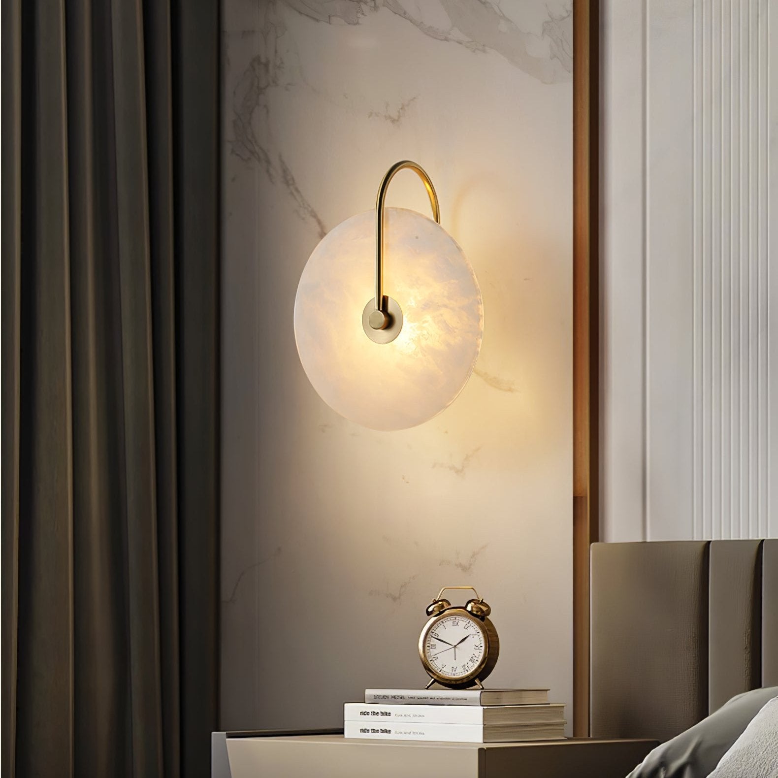 Ceraeyra Alabaster Globe Wall Light - Neutral Decor