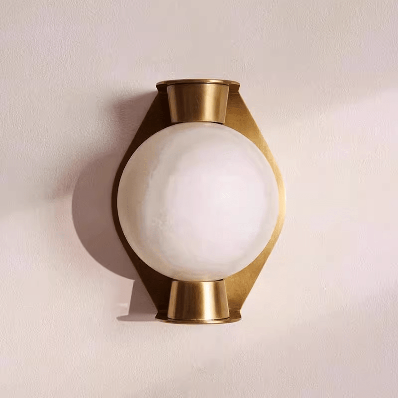 Caldrien Alabaster Orb Alabaster Sconce
