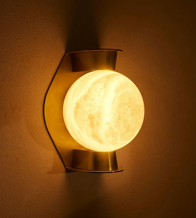 Caldrien Alabaster Orb Alabaster Sconce